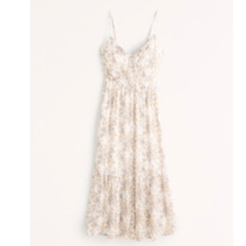 Abercrombie Women's Easy Waist Midaxi Dress - Small Tall - White Print